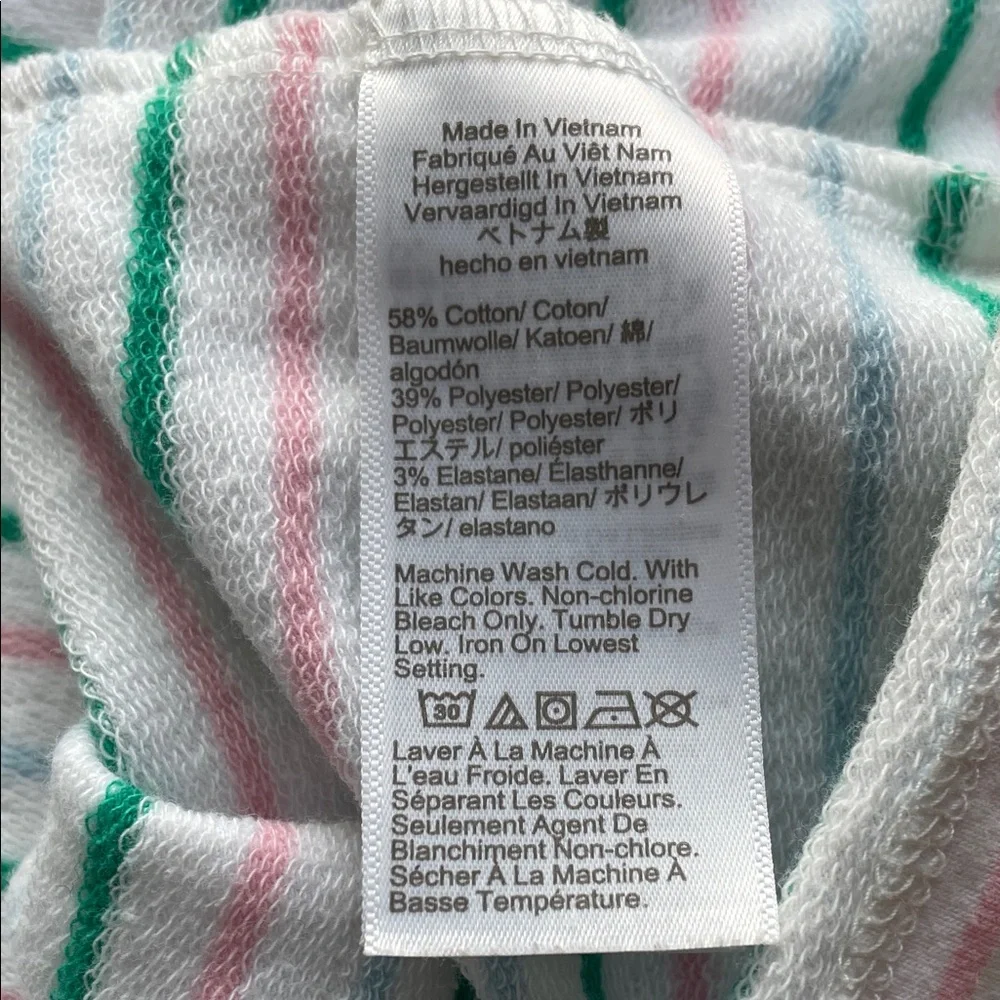 J. Crew Striped Sweatshirt - Green, Pink, White